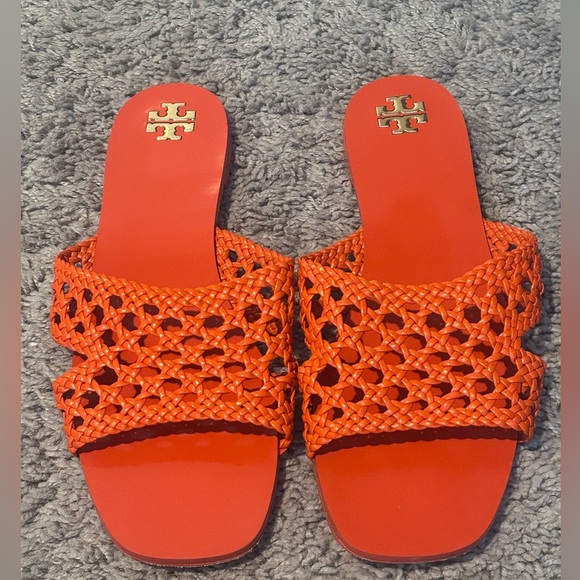 Tory Burch Woven Slide Sandals Womens 9 Luxury Designer Casual Chic Summer - Picture 2 of 4